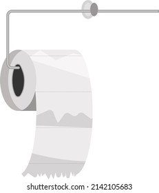 Toilet paper holder, illustration, vector on a white background.