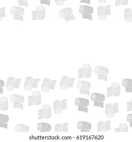 toilet paper horizontal seamless  pattern. Hand drawn.