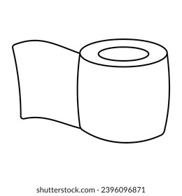 toilet paper hygiene intimate towel icon line vector illustration