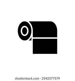 Toilet Paper icon Black and white outline vector