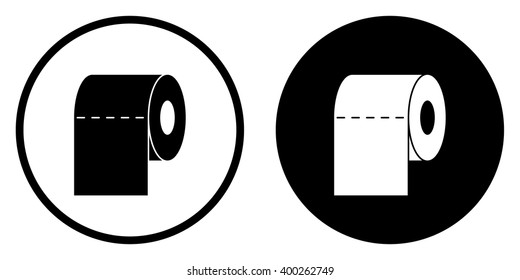 Toilet paper Icon in circle . Vector illustration