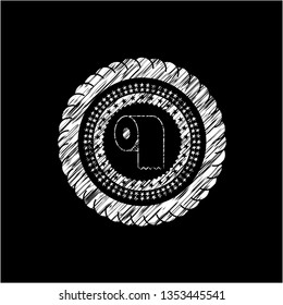toilet paper icon drawn on a chalkboard