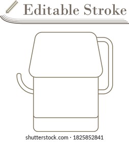 Toilet Paper Icon. Editable Stroke Simple Design. Vector Illustration.