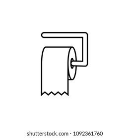 toilet paper icon. Element of simple web icon with name for mobile concept and web apps. Thin line toilet paper icon can be used for web and mobile on white background