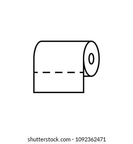 toilet paper icon. Element of simple web icon with name for mobile concept and web apps. Thin line toilet paper icon can be used for web and mobile on white background