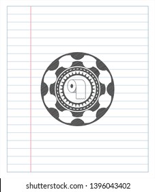 toilet paper icon emblem drawn in pencil. Vector Illustration. Detailed.