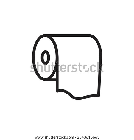 Toilet paper icon Flat line illustration