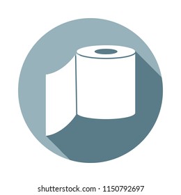 toilet paper icon in Flat long shadow. One of web collection icon can be used for UI/UX