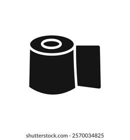 Toilet Paper icon Flat simple outline set