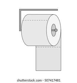 Toilet paper icon. Flat vector stock illustration. Isolated on white background