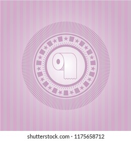 toilet paper icon inside badge with pink background