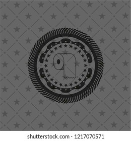 toilet paper icon inside black badge