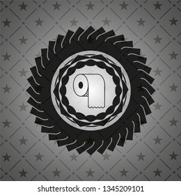 toilet paper icon inside black badge