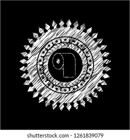 toilet paper icon inside chalkboard emblem