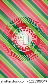 toilet paper icon inside christmas emblem.