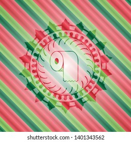 toilet paper icon inside christmas badge.
