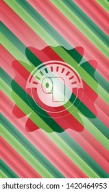 toilet paper icon inside christmas style badge..