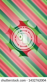 toilet paper icon inside christmas emblem background.