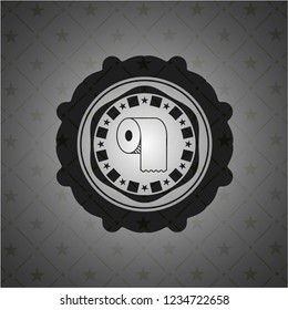toilet paper icon inside dark emblem