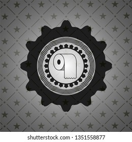toilet paper icon inside dark emblem