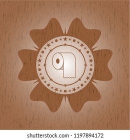 toilet paper icon inside wood emblem