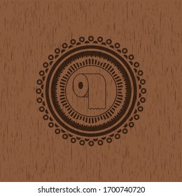 toilet paper icon inside wood signboards