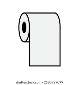 Toilet paper icon isolated on a white background. Tissue for use in the toilet room. Toilet paper outline linear flat vector symbol from bathroom collection for mobile apps, web, infographics and ui.