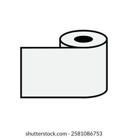 Toilet paper icon isolated on a white background. Tissue for use in the toilet room. Toilet paper outline linear flat vector symbol from bathroom collection for mobile apps, web, infographics and ui.