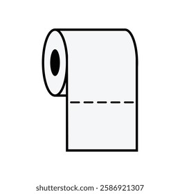 Toilet paper icon isolated on a white background. Tissue for use in the toilet room. Toilet paper outline linear flat vector symbol from bathroom collection for mobile apps, web, infographics and ui.