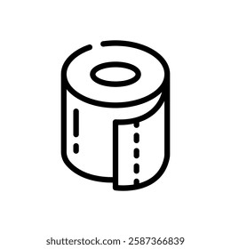 Toilet paper icon isolated on white and black colors. toilet paper outline linear vector icon from bathroom collection for mobile apps, web and ui.