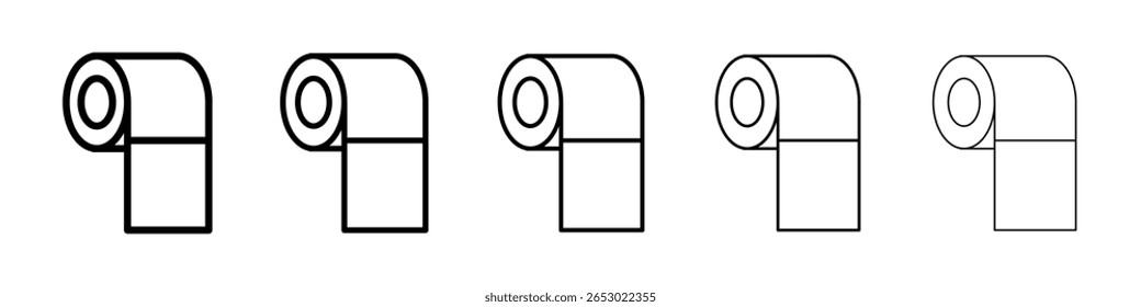 Ícone de papel higiênico ou estilo preto de contorno de ilustração de logotipo