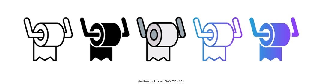 Icono de papel higiénico Ilustración vectorial múltiple