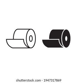 Toilet paper icon on white background