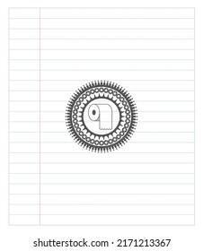 toilet paper icon penciled. Vector Illustration. Detailed. 