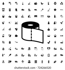 Toilet paper icon. set of filled cleaning icons.
