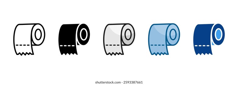 Toilet Paper Icon Set Multiple Style Collection