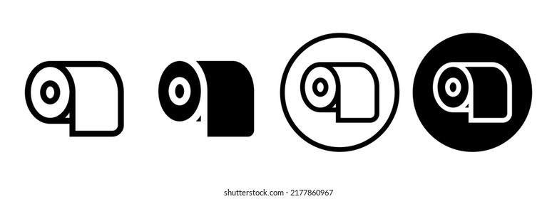 Toilet paper icon set. Vector.