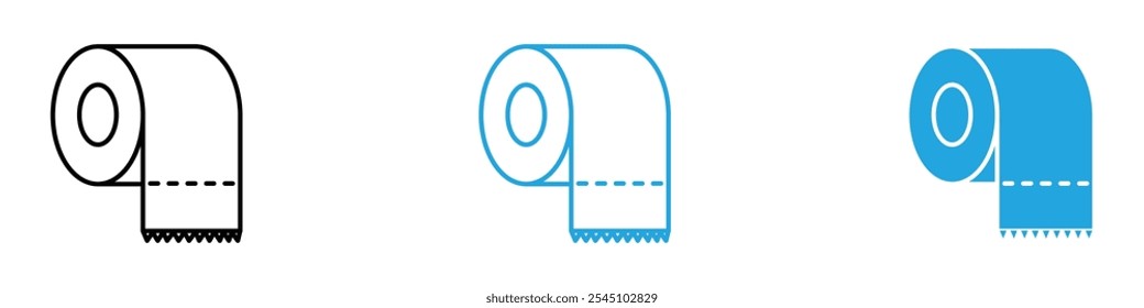 Conjunto de iconos de papel higiénico Ilustración vectorial en negro