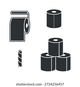 Conjunto de iconos de papel higiénico. Ilustración vectorial.