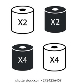 Conjunto de iconos de papel higiénico. Ilustración vectorial.