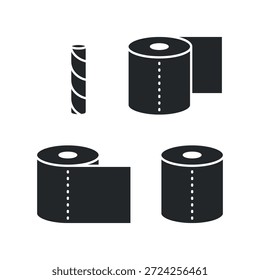 Conjunto de iconos de papel higiénico. Ilustración vectorial.
