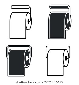 Conjunto de iconos de papel higiénico. Ilustración vectorial.