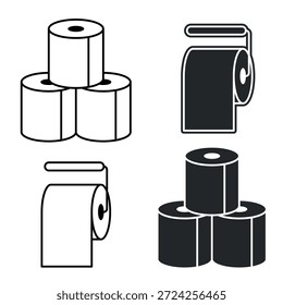 Conjunto de iconos de papel higiénico. Ilustración vectorial.