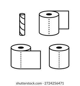 Conjunto de iconos de papel higiénico. Ilustración vectorial.