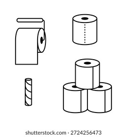 Conjunto de iconos de papel higiénico. Ilustración vectorial.