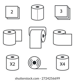 Conjunto de iconos de papel higiénico. Ilustración vectorial.