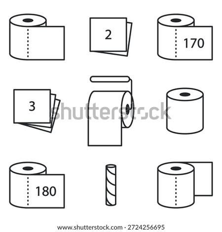 Toilet paper icon set. Vector illustration.