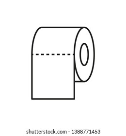 Toilet paper icon. Simple linear vector illustration.