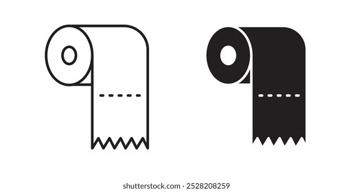 Icono de papel higiénico en estilo sólido y de trazo.
