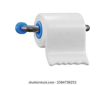 Toilet paper icon with stand 3d render concept of cleaning paper icon vector illustration